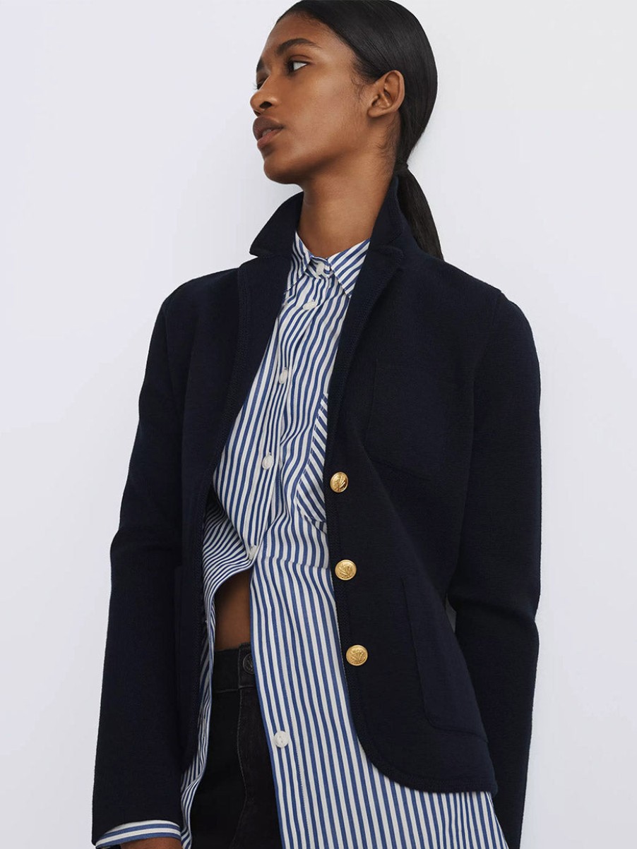 Women'S rag & bone Tops | Alex Wool Blazer In Navy | Rag & Bone