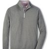 Men'S Peter Millar T-Shirts | Perth Melange Performance Quarter-Zip Smoke Sweaters | Peter Millar