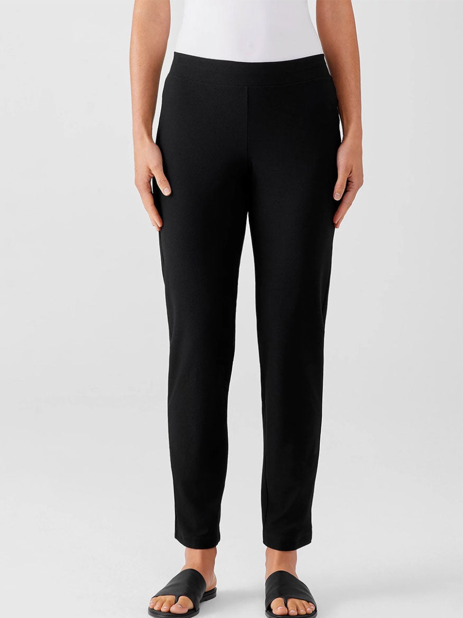 Women'S Eileen Fisher Pants & Leggings | Washable Stretch Crepe Pant Black | Eileen Fisher