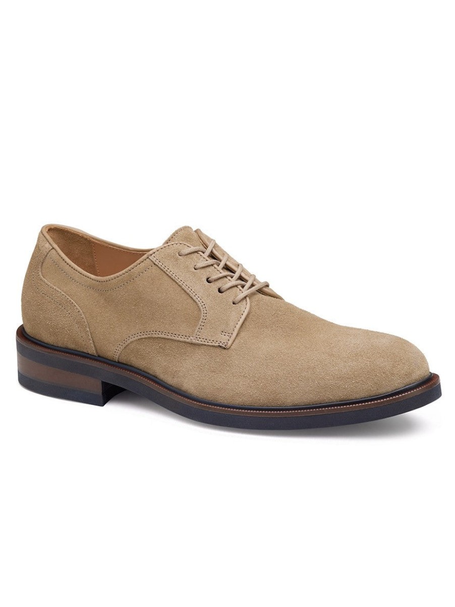 Men'S J & M Collection Oxfords & Derbys | Hartley Plain Toe Taupe | J & M Collection