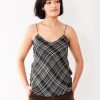 Women'S Nili Lotan Tops | Isabella Cami Top Black Plaid | Nili Lotan