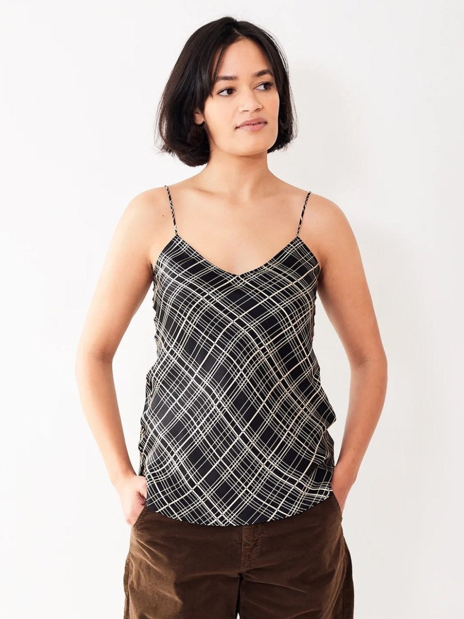 Women'S Nili Lotan Tops | Isabella Cami Top Black Plaid | Nili Lotan