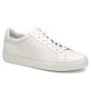 Men'S J & M Collection Sneakers | Jake Perfed Lace-To-Toe White Italian Calfskin | J & M Collection