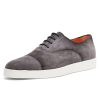 Men'S Santoni Sneakers | Buy Behemoth Captoe Sneakers In Grey Suede Shoes