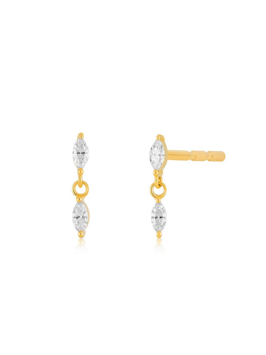 Women'S EF Collection Earrings | Buy Diamond Marquise Dangle Stud Earrings In Yellow Gold Jewelry