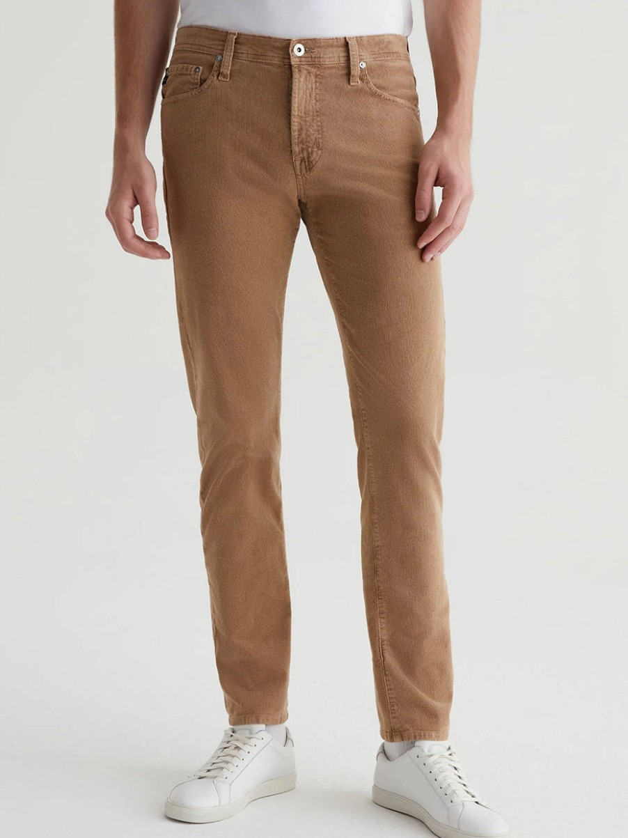 Men'S AG Jeans Pants | Tellis Corduroy Slim Fit In Sulfur Gunpowder | Ag Jeans