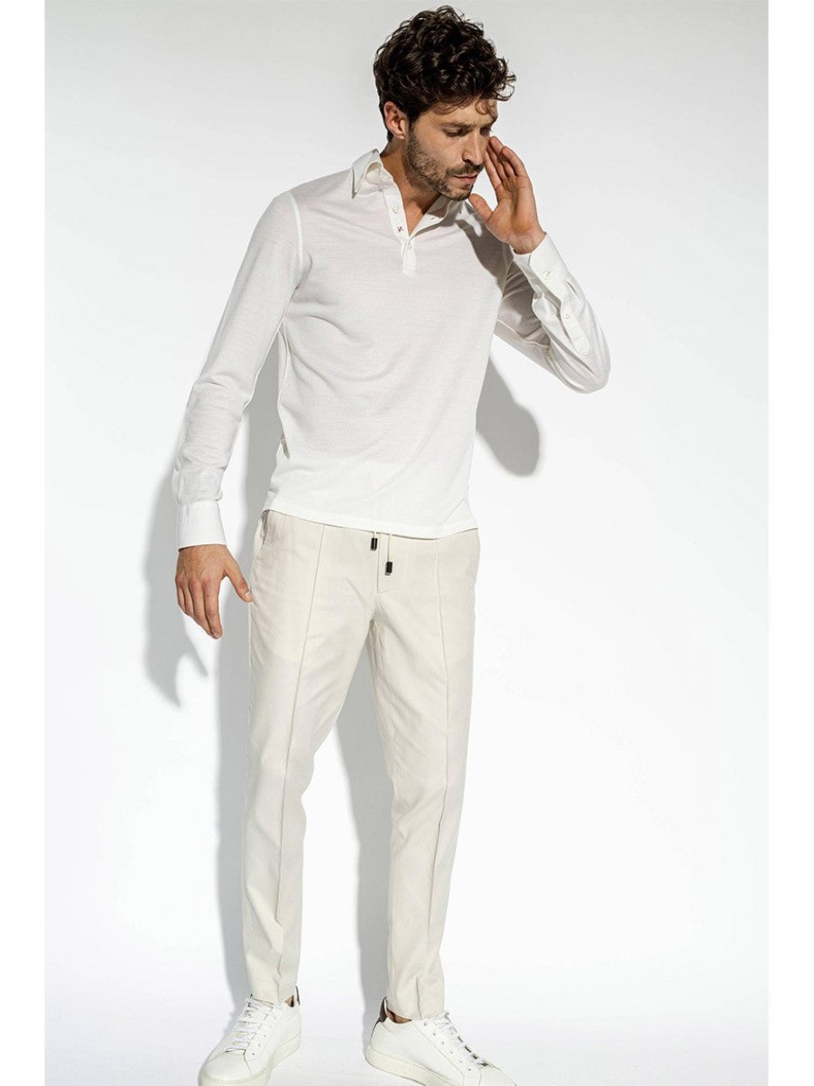 Men'S Isaia T-Shirts | Evening Polo White | Isaia