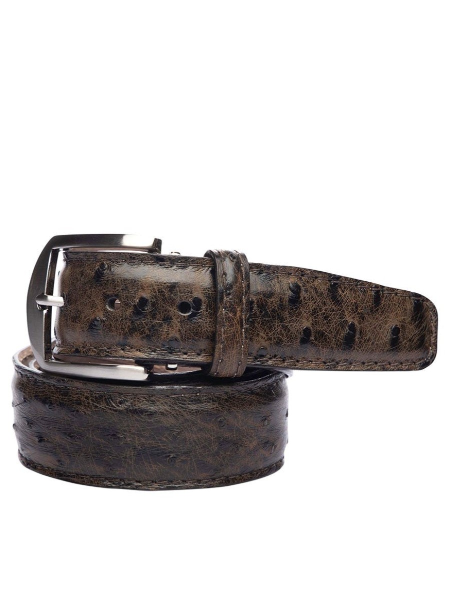 Men'S LEN Belts Belts | Genuine Ostrich Belt Wood | Len Belts