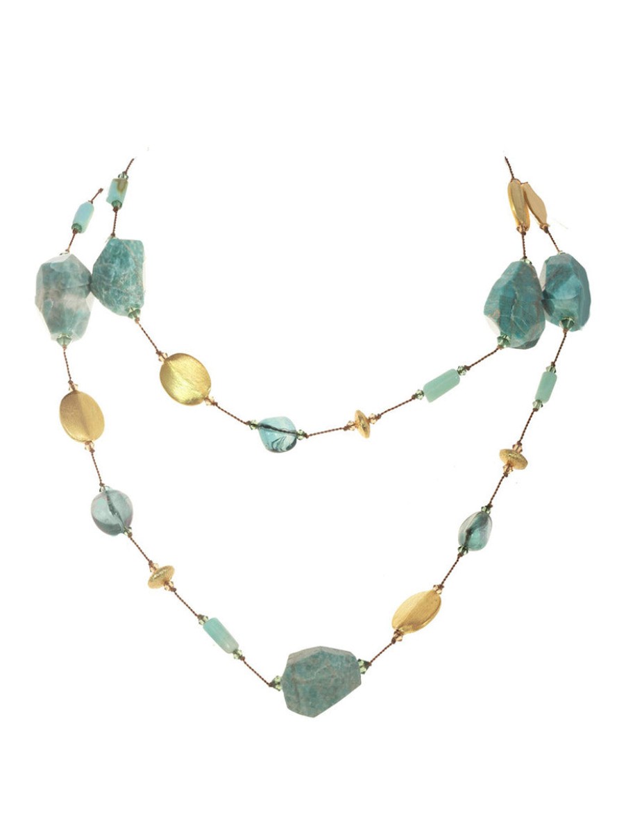 Women'S Margo Morrison Necklaces | Natural Amazonite, Fluorite, Opal, And Vermeil Bead Necklace | Margo Morrison