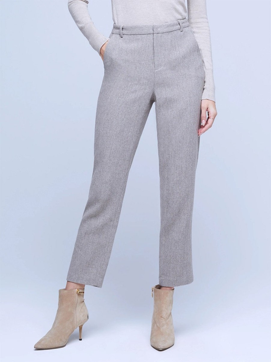 Women'S L'Agence Pants & Leggings | Ludivine Trouser Taupe Grey | L'Agence