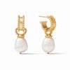 Women'S Julie Vos Earrings | Marbella Pearl Hoop & Charm Earring Jewelry | Julie Vos