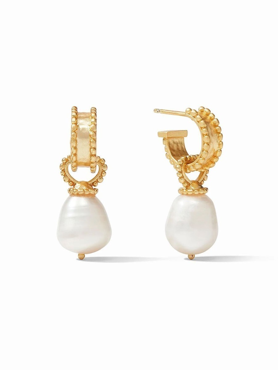 Women'S Julie Vos Earrings | Marbella Pearl Hoop & Charm Earring Jewelry | Julie Vos