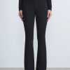 Women'S Lafayette 148 New York Pants & Leggings | Compact Stretch Viscose Waldorf Flared Pant Black | Lafayette 148 New York