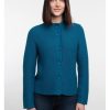 Women'S Kinross Sweaters | Buttoned Mock Cardigan Ocean | Kinross