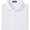 Men'S Peter Millar T-Shirts | Solid Performance Jersey Polo White | Peter Millar