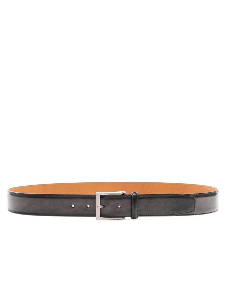 Men'S Magnanni Belts | Viento Belt Grafito Accessories | Magnanni