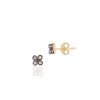 Women'S Freida Rothman Earrings | Tiny Clover Stud Earrings Gold & Black | Freida Rothman