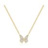 Women'S EF Collection Necklaces | Diamond Flutter Necklace Yellow Gold | Ef Collection