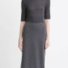 Women'S Vince Skirts | Cozy Wool Fitted Slip Skirt In Charcoal | Vince