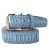 Men'S LEN Belts Belts | Buffed Python Belt Blue Jean | Len Belts