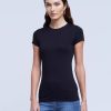 Women'S L'Agence Tops | Ressi Short Sleeve Crew Black | L'Agence