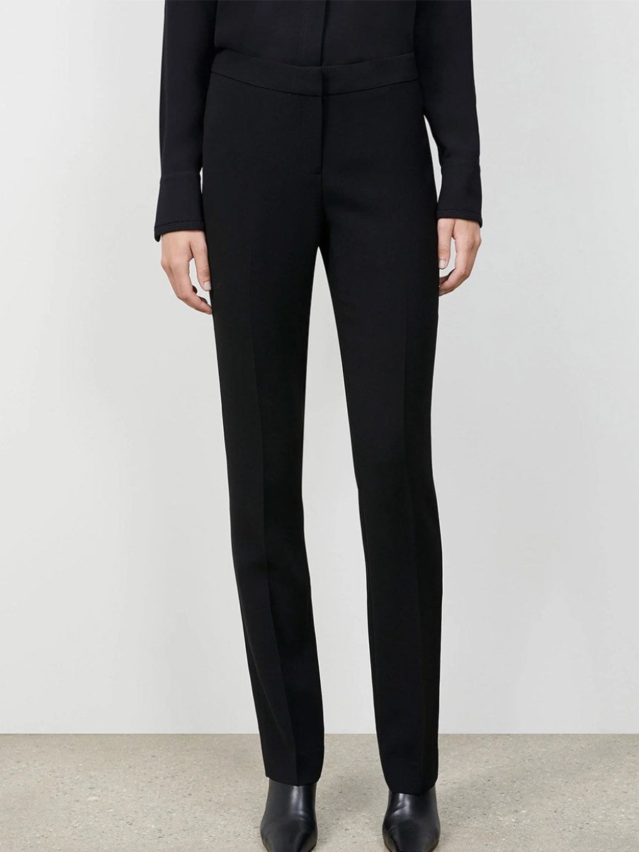 Women'S Lafayette 148 New York Pants & Leggings | Finesse Crepe Barrow Pant Black | Lafayette 148 New York