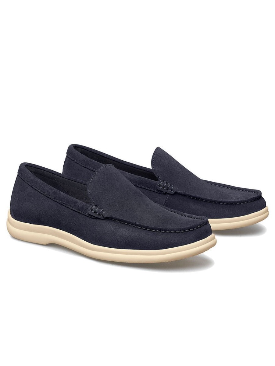 Men'S J & M Collection Loafers & Slip-Ons | Marlow Venetian Navy | J & M Collection