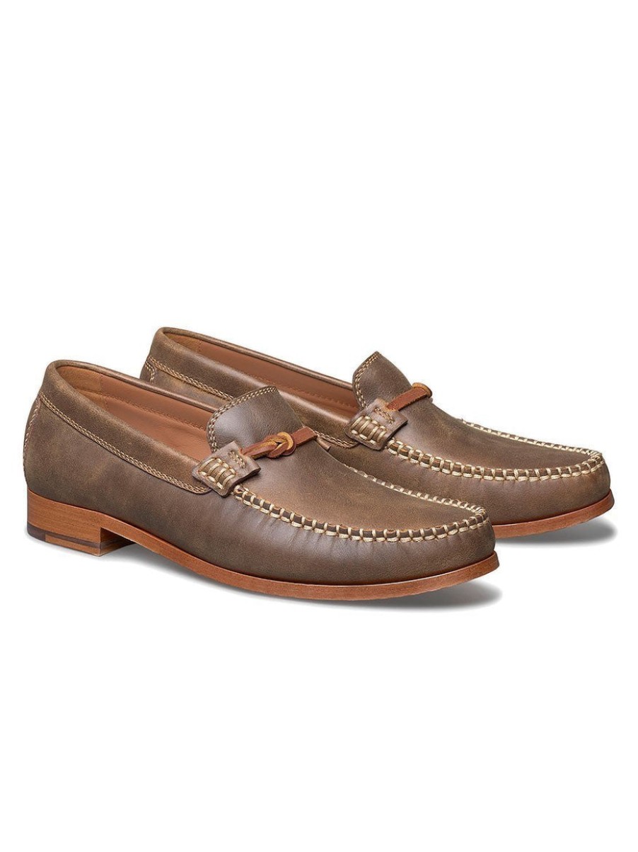 Men'S J & M Collection Loafers & Slip-Ons | Baldwin Leather Bit Brown | J & M Collection