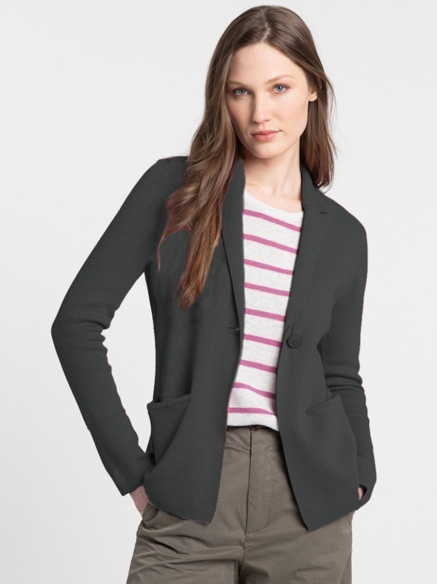 Women'S Kinross Sweaters | Notch Collar Cardigan Kelp | Kinross