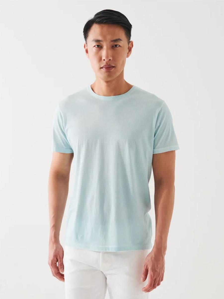 Men'S Patrick Assaraf T-Shirts | Lightweight Pima Cotton Spray Wash T-Shirt Celery | Patrick Assaraf