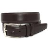 Men'S Torino Leather Belts | Italian Burnished Calfskin Belt Brown | Torino Leather