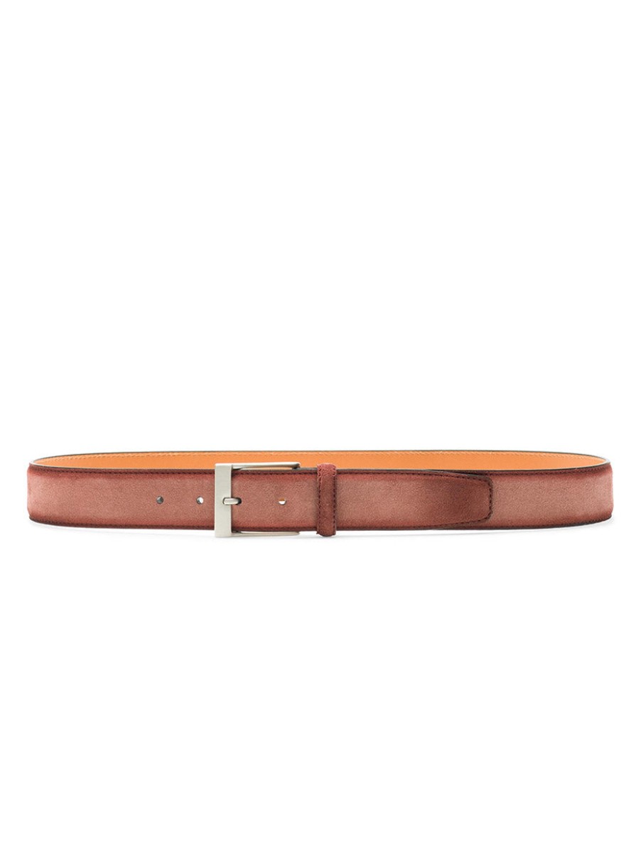 Men'S Magnanni Belts | Telante Belt In Rosado Suede | Magnanni