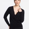 Women'S Kinross Tops | Surplice Top Black | Kinross