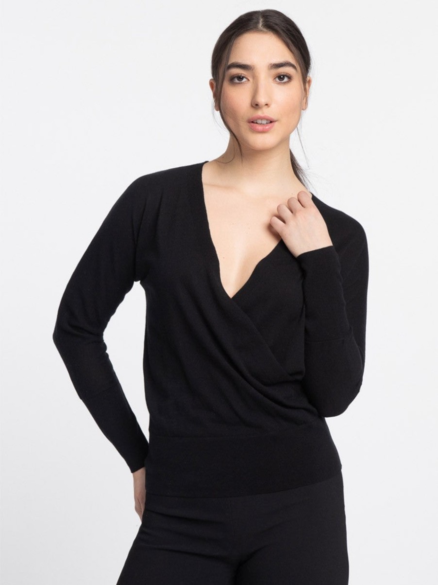 Women'S Kinross Tops | Surplice Top Black | Kinross