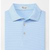 Men'S Peter Millar T-Shirts | Jubilee Stripe Performance Polo Cottage Blue Polos | Peter Millar