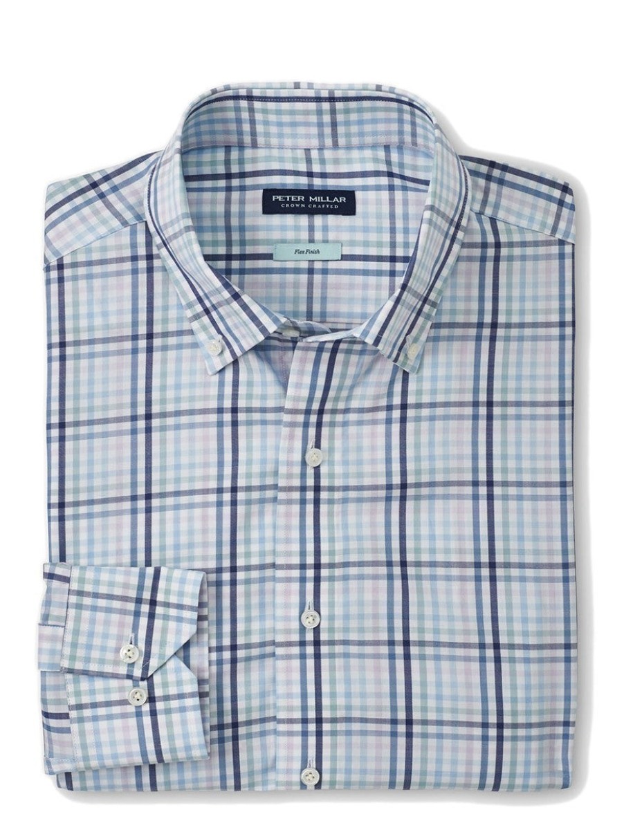 Men'S Peter Millar Dress Shirts | Caspian Cotton Sport Shirt Multi | Peter Millar