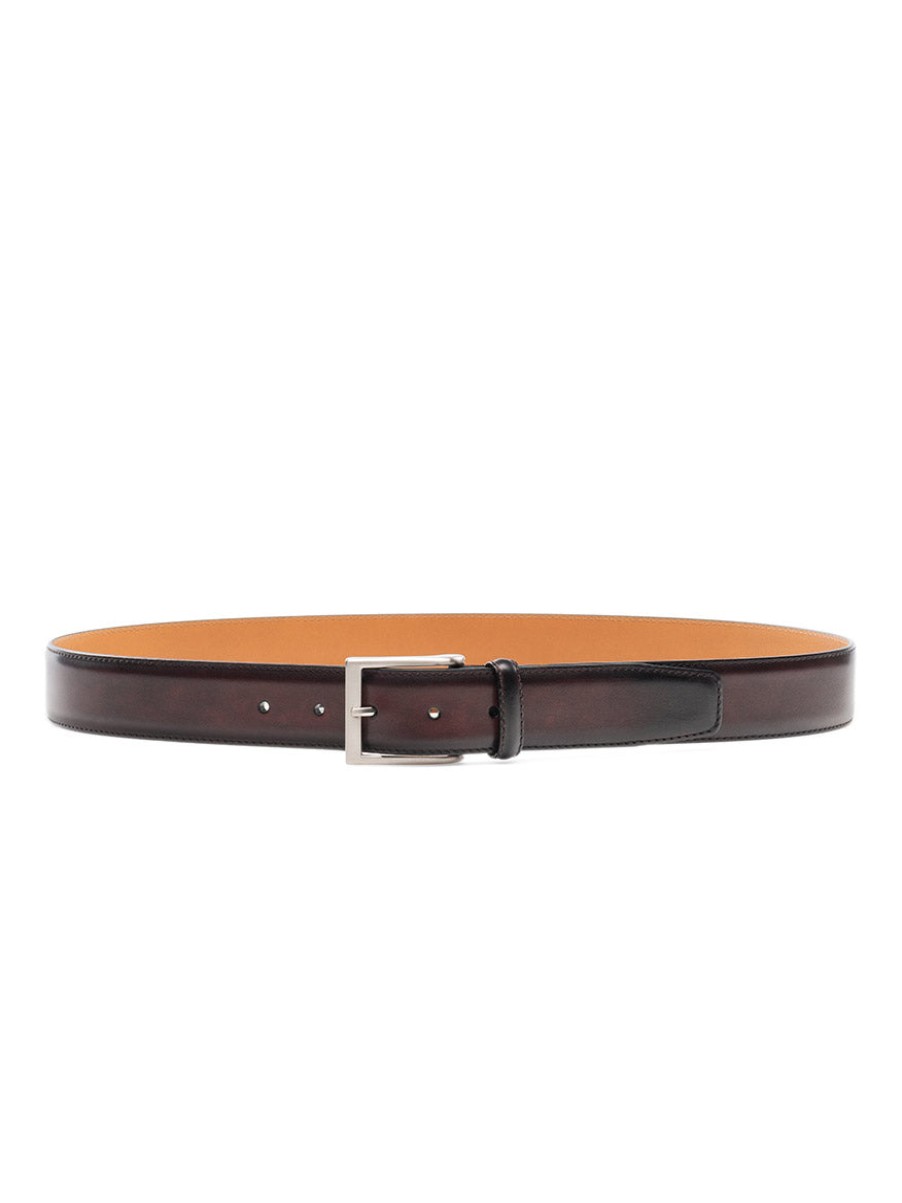 Men'S Magnanni Belts | Viento Belt In Burgundy | Magnanni