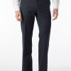 Men'S Ballin Pants | Theo Comfort 'Eze' Modern Flat Front Pant Navy Mix | Ballin