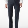 Men'S Ballin Pants | Soho Comfort 'Eze' Super 120S Modern Flat Front Pant Navy Mix | Ballin