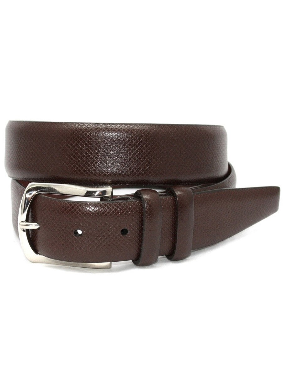 Men'S Torino Leather Belts | Italian Bulgaro Calfskin Belt Brown | Torino Leather