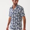 Men'S Patrick Assaraf Dress Shirts | Pima Cotton Stretch Button Front Shirt Danube Floral | Patrick Assaraf