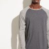 Men'S Vince T-Shirts | Buy Long Sleeve Colorblock Crew Medium Heather Grey Shirts