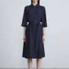 Women'S Lafayette 148 New York Dresses | Buy Regenerated Poly Taffeta Shirtdress In Caspian Blue Dresses