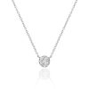 Women'S EF Collection Necklaces | Full Cut Diamond Disc Choker Necklace White Gold | Ef Collection