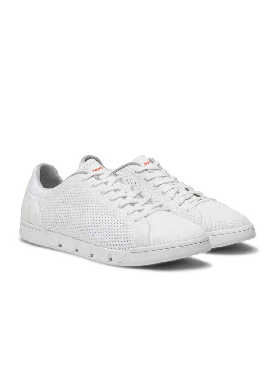 Men'S SWIMS Sneakers | Buy Breeze Tennis Knit White Shoes