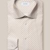 Men'S Eton Dress Shirts | Brown Signature Poplin Shirt Medallion Print | Eton