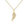 Women'S EF Collection Necklaces | Diamond Angel Wing Necklace Yellow Gold | Ef Collection