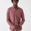 Men'S Faherty Brand Dress Shirts | Knit Seasons Shirt Weathered Wine | Faherty Brand