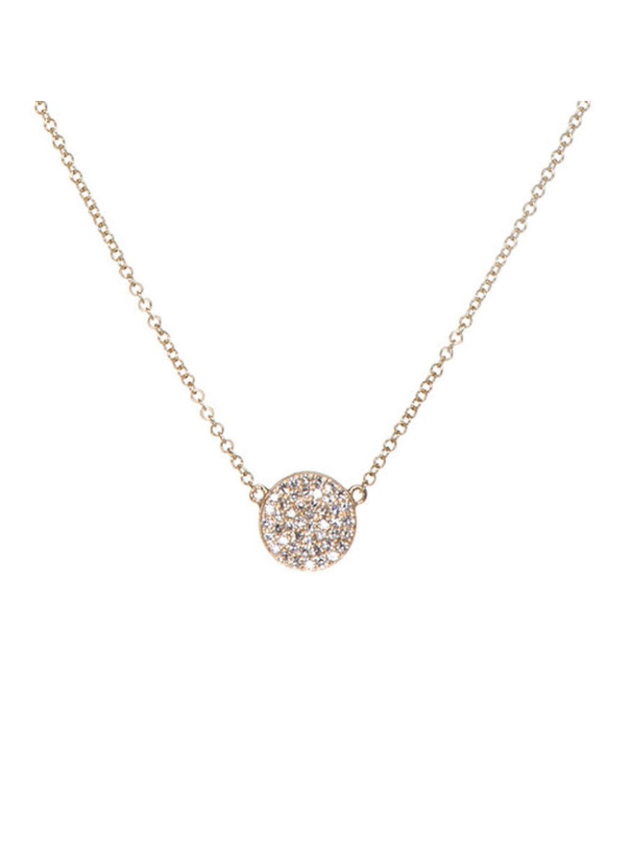 Women'S EF Collection Necklaces | Buy Diamond Disc Necklace In Yellow Gold Jewelry