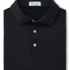 Men'S Peter Millar T-Shirts | Solid Performance Jersey Polo Black Polos | Peter Millar